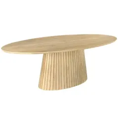 Invicta Stół do jadalni ART DECO owalny z drewna mango 220cm / 44563
