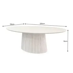 Invicta Stół do jadalni ART DECO owalny z drewna mango 220cm / 44563