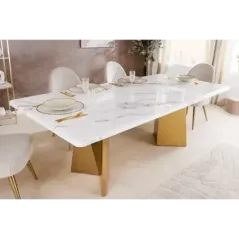 Invicta Stół do jadalni EXTRAVAGANCIA optyka białego marmuru 200cm / 45929