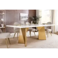 Invicta Stół do jadalni EXTRAVAGANCIA optyka białego marmuru 200cm / 45929