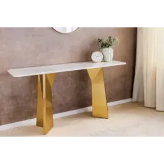 Invicta Konsola EXTRAVAGANCIA optyka białego marmuru 140cm / 45936