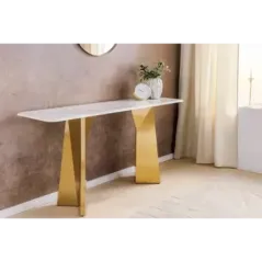 Invicta Konsola EXTRAVAGANCIA optyka białego marmuru 140cm / 45936