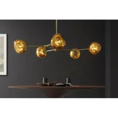 Invicta Lampa wisząca LIQUID DIAMOND 5 szklanych kloszy w kolorze złotym/ 46020