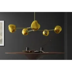 Invicta Lampa wisząca LIQUID DIAMOND 5 szklanych kloszy w kolorze złotym/ 46020