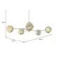 Invicta Lampa wisząca LIQUID DIAMOND 5 szklanych kloszy w kolorze złotym/ 46020