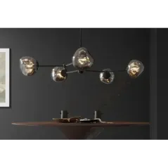 Invicta Lampa wisząca LIQUID DIAMOND 5 szklanych kloszy w kolorze szarym / 46021