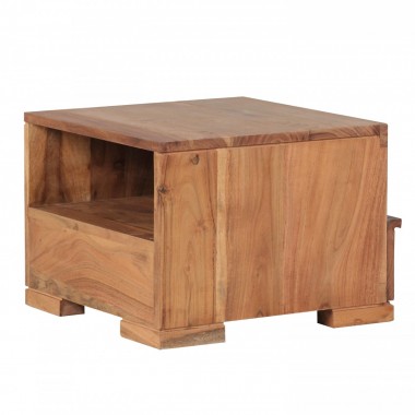 WOHNLING nightstand solid wood Acacia night-dresser 30 cm 1 drawer filing nightstand country style real wood