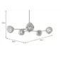 Invicta Lampa wisząca LIQUID DIAMOND 5 szklanych kloszy w kolorze szarym / 46021