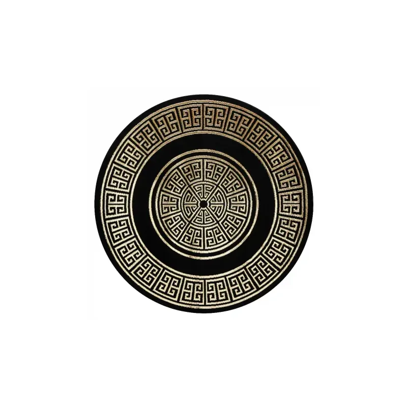 Dywan Grecki wzór Versace czarny / złoty Ø 120cm Dywan Grecki wzór Versace czarny / złoty Ø 120cm