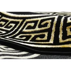 Dywan Grecki wzór Versace czarny / złoty Ø 120cm
