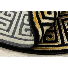 Dywan Grecki wzór Versace czarny / złoty Ø 120cm