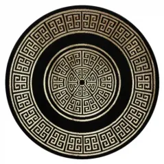 Dywan Grecki wzór Versace czarny / złoty Ø 150cm