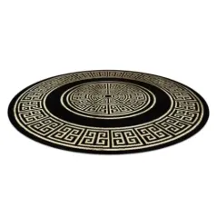 Dywan Grecki wzór Versace czarny / złoty Ø 150cm