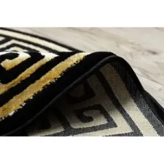 Dywan Grecki wzór Versace czarny / złoty Ø 150cm