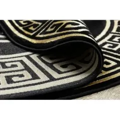 Dywan Grecki wzór Versace czarny / złoty Ø 150cm