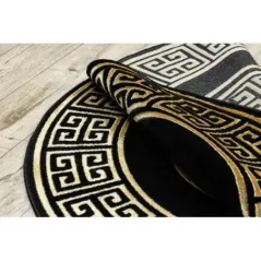 Dywan Grecki wzór Versace czarny / złoty Ø 150cm