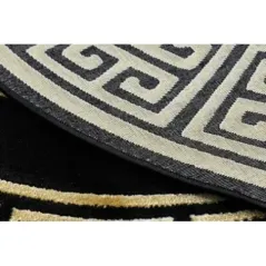 Dywan Grecki wzór Versace czarny / złoty Ø 150cm