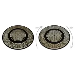 Dywan Grecki wzór Versace czarny / złoty Ø 150cm