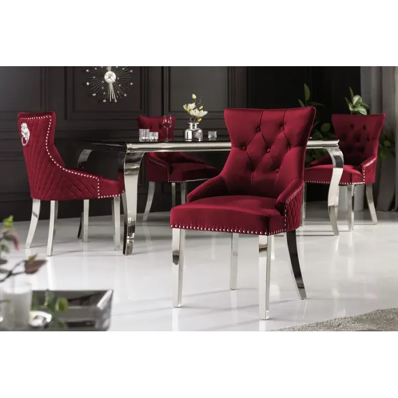 Invicta Krzesło CASTLE DELUXE z uchwytem w kształcie głowy lwa 53cm / 40472