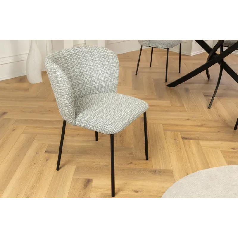 Invicta Krzesło LYON niebieska krata bouclé 54cm / 44959
