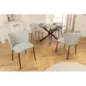 Invicta Krzesło LYON niebieska krata bouclé 54cm / 44959