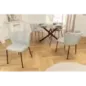 Invicta Krzesło LYON niebieska krata bouclé 54cm / 44959
