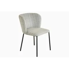 Invicta Krzesło LYON niebieska krata bouclé 54cm / 44959