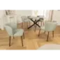Invicta Krzesło LYON niebieska krata bouclé 54cm / 44958