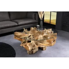 Invicta Stół kawowy ROOT Stojak z drewna tekowego bez szklanej płyty 100cm / 44120