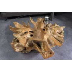 Invicta Stół kawowy ROOT Stojak z drewna tekowego bez szklanej płyty 100cm / 44120