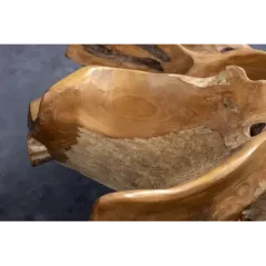 Invicta Stół kawowy ROOT Stojak z drewna tekowego bez szklanej płyty 100cm / 44120