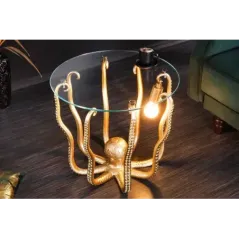 Invicta Stolik kawowy OCTOPUS z złotą lampką 50cm / 44567