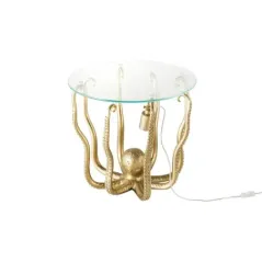 Invicta Stolik kawowy OCTOPUS z złotą lampką 50cm / 44567