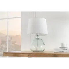 Invicta Lampa stołowa CLASSIC biały klosz ze szkła pochodzącego z recyklingu 40cm / 44494