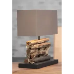 Invicta Lampa stołowa PERIFERE z brązowego drewna wyrzuconego na brzeg 35cm / 17322
