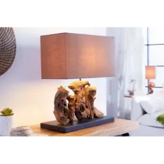 Invicta Lampa stołowa ARAGON z drewna wyrzuconego na brzeg 40cm / 20694