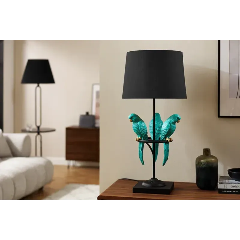 Invicta Lampa stołowa WILDLIFE zielone papugi 75cm / 44356