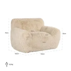 Fotel wypoczynkowy Comfy piaskowy yakety (Yakety Yak Piasek) - Richmond