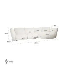 Sofa Loyd lovely kremowy (Be Lovely 11 Cream) - Richmond