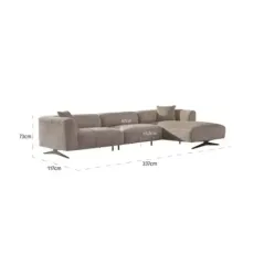 Sofa Hoxton 3-osobowa + szezlong prawy (Be Lovely 170 Beżowy) - Richmond