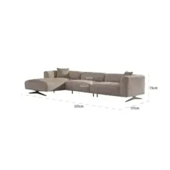 Sofa Hoxton 3-osobowa + szezlong lewy (Be Lovely 170 Beż) - Richmond