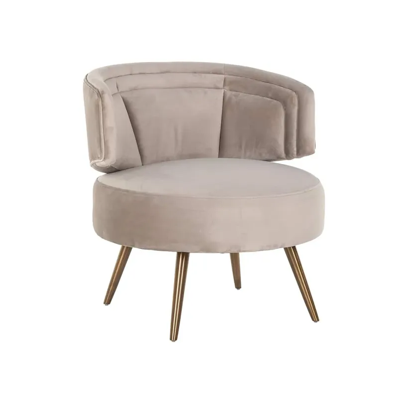 Fotel wypoczynkowy Hazel khaki aksamitny ognioodporny (FR-Quartz 903 Khaki) - Richmond