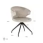 Krzesło obrotowe Milly khaki velvet (Quartz Khaki 903) - Richmond