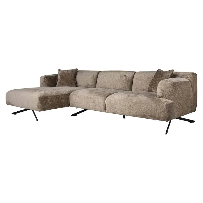 Sofa Donovan 3-osobowa + lewy szezlong (Bergen 104 szary beżowy szenil) - Richmond