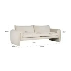 Sofa Sandro biały chenille (Bergen 900 biały chenille) - Richmond