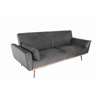 BELLEZZA sofa rozkładana 208 cm szary aksamit / 39915