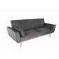 Invicta BELLEZZA sofa rozkładana 208 cm szary aksamit / 39915