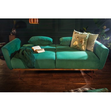 BELLEZZA sofa rozkładana 208 cm szmaragdowo zielony aksamit/ 39914