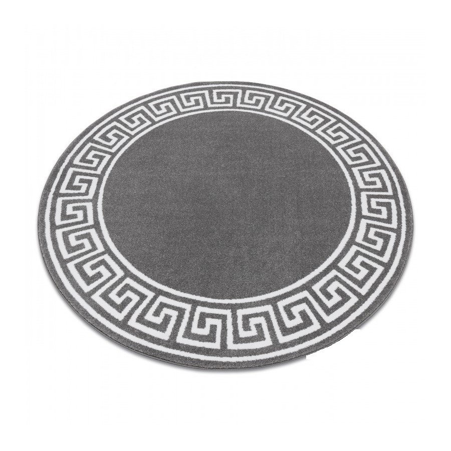 Dywan HAMPTON Versace Grecki wzór szary koło 140cm / GR2903