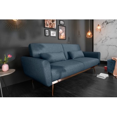 BELLEZZA sofa rozkładana 208 cm niebieska Struktur / 40025